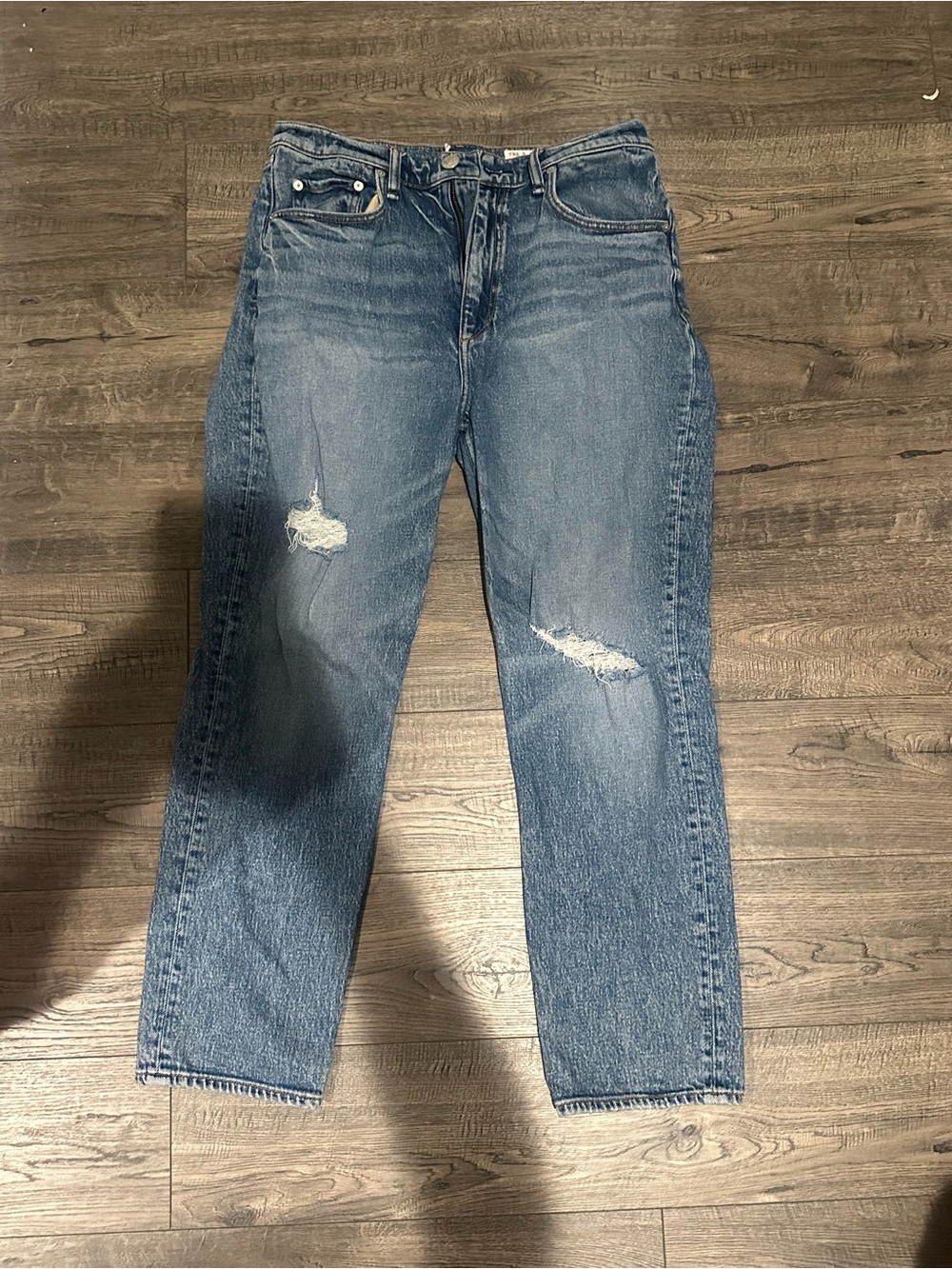rag & bone Light Blue Distressed Boyfriend Jeans